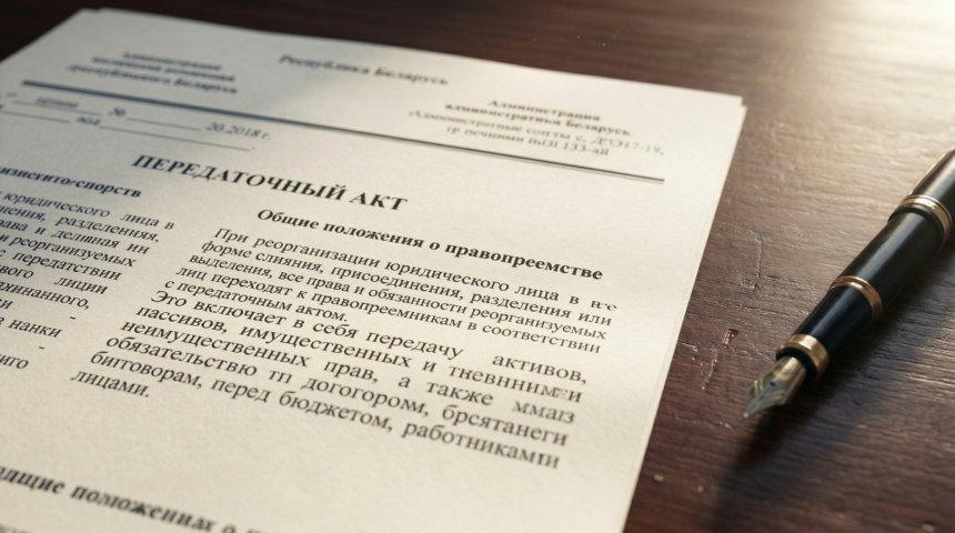 Передаточный акт при реорганизации образец РБ